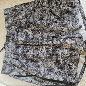 Lululemon Abstract Black and Gray Drawstring Shorts